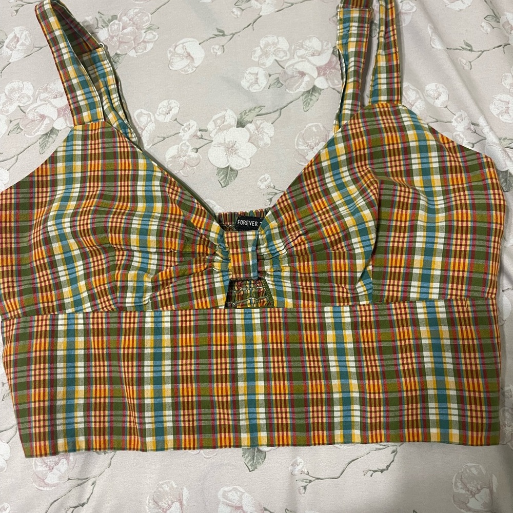 Forever 21 Multicolor Plaid Women's Top